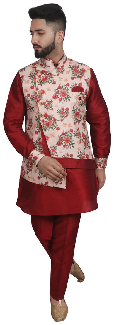 

SG RAJASAHAB Kurta Pyjama with Nehru Jacket set For Men