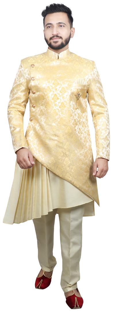 

SG RAJASAHAB Indo kurta with pants For Men - Yellow