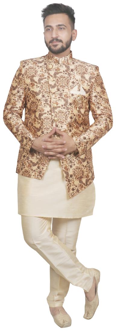 

Sg Rajasahab Kurta Payjma Set For Men - Gold Cream