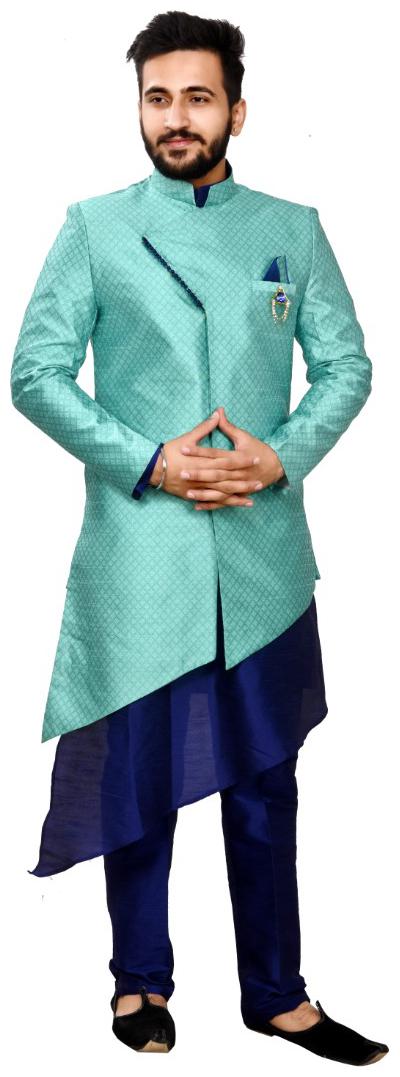 

SG RAJASAHAB Blue Kurta Pyjamas Dupion