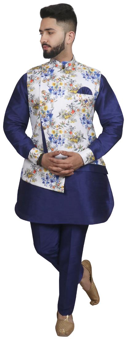 

SG RAJASAHAB Kurta Pyjama with Nehru Jacket set For Men