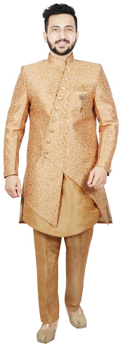 

SG RAJASAHAB Kurta pent with Indo For Men - Orange