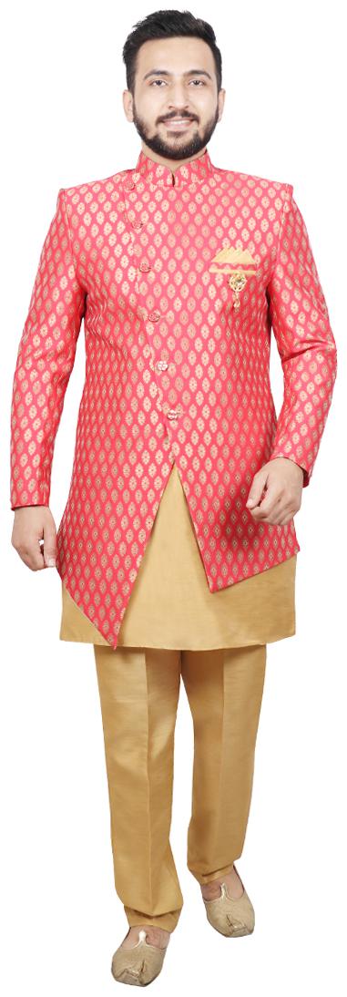 

SG RAJASAHAB Cotton Solid Kurta Pyjama Pink