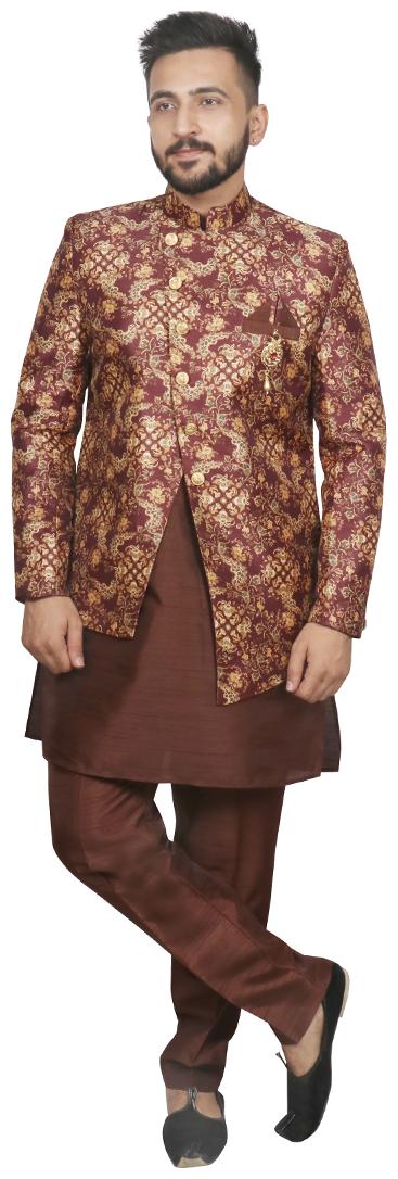 

Sg Rajasahab Kurta Payjma Set For Men - Brown