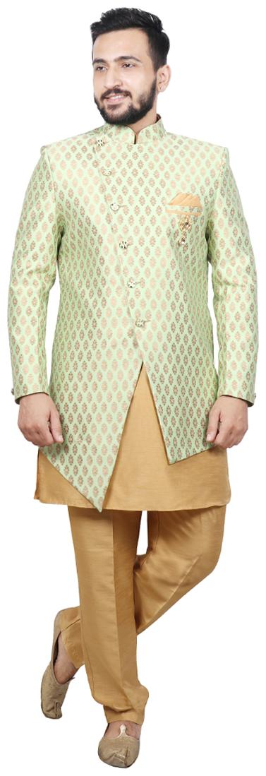 

SG RAJASAHAB Cotton Solid Kurta Pyjama Green