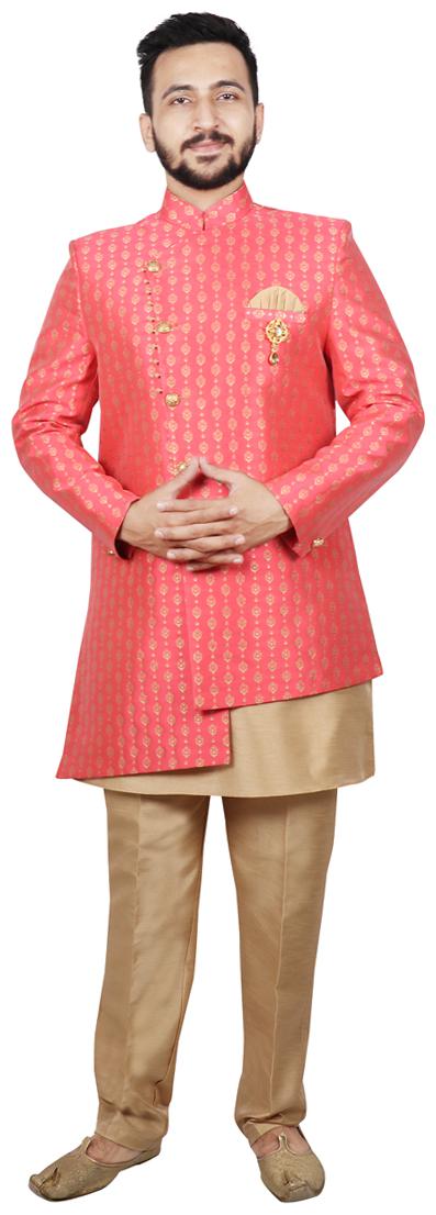 

SG RAJASAHAB Kurta pent with Indo For Men - Pink