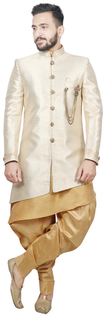 

SG RAJASAHAB Indo Kurta with Patiayala For Men Golden Color