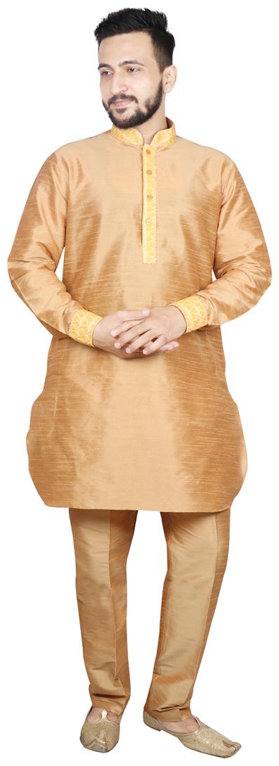 

SG RAJASAHAB Pathani Kurta with pant For Men Gold