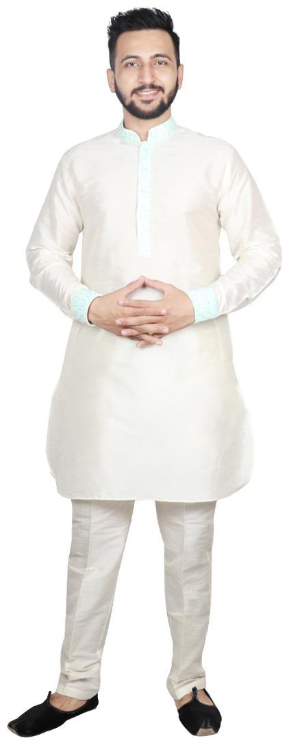 

SG RAJASAHAB Pathani Kurta with pant For Men White
