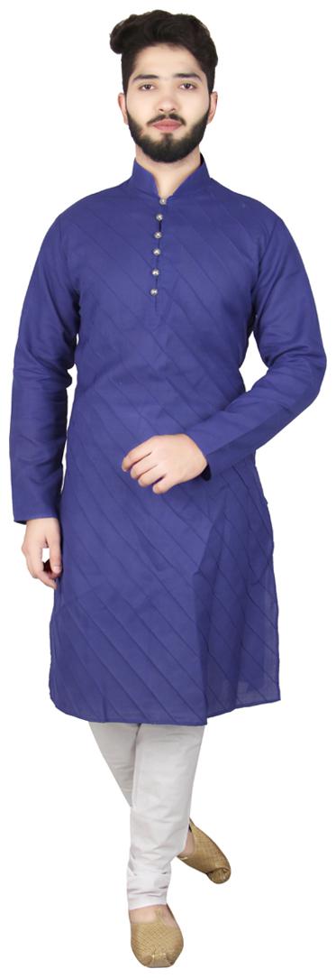 

SG RAJASAHAB Kurta Pyjama for Men - Blue White