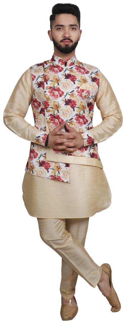 

SG RAJASAHAB Kurta Pyjama with Nehru Jacket set For Men