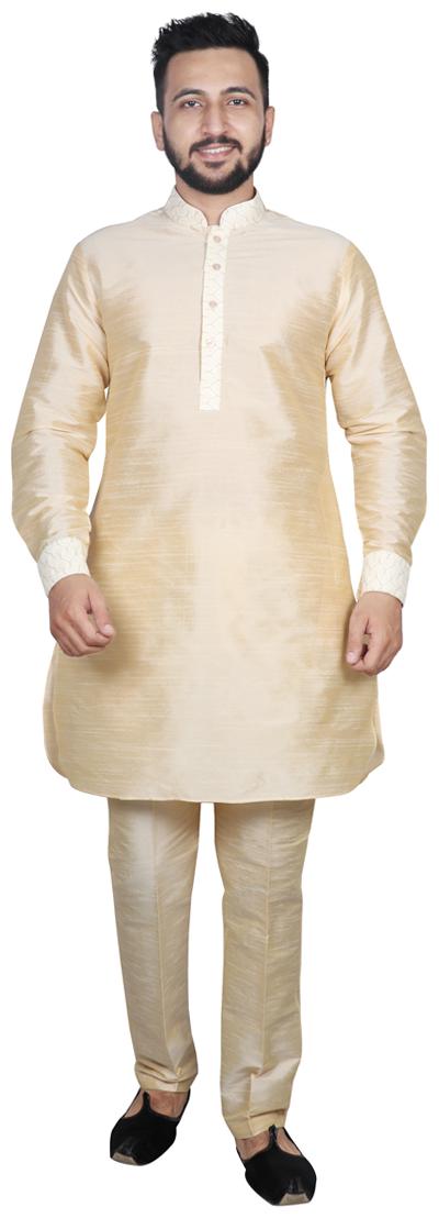 

SG RAJASAHAB Pathani Kurta with pant For Men Gold