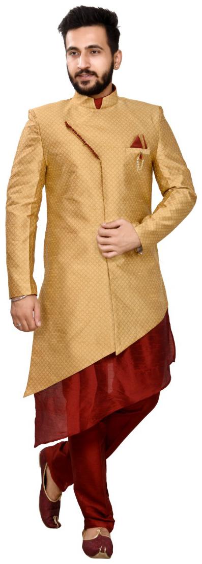 

SG RAJASAHAB Gold Kurta Pyjamas Dupion