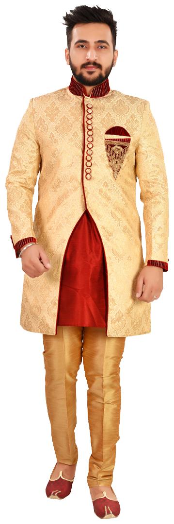 

SG RAJASAHAB Kurta Pyjama for Men - Gold