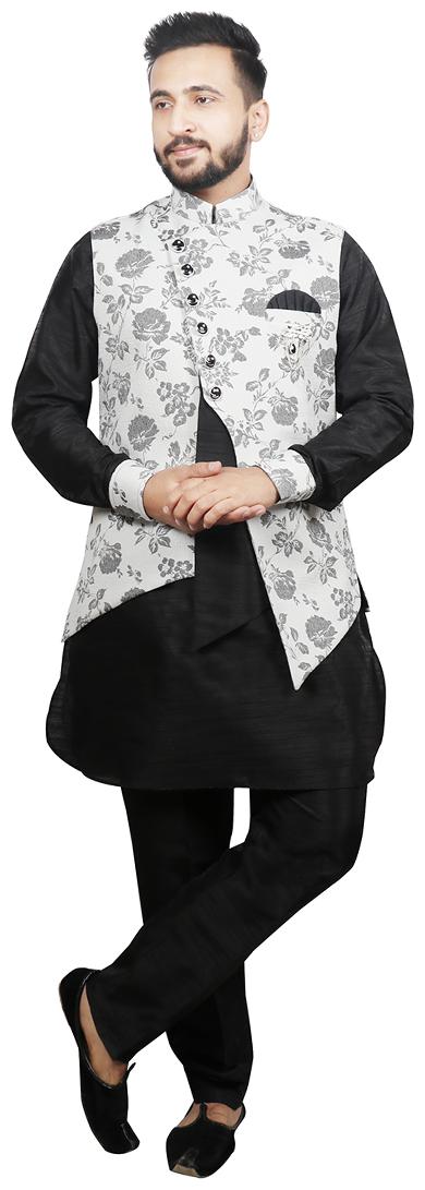 

SG RAJASAHAB Pathani kurta pants with Jacket For Men - Black