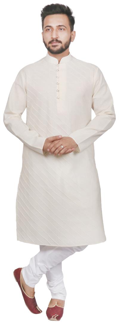 

SG RAJASAHAB Kurta Pyjama for Men - Beige White