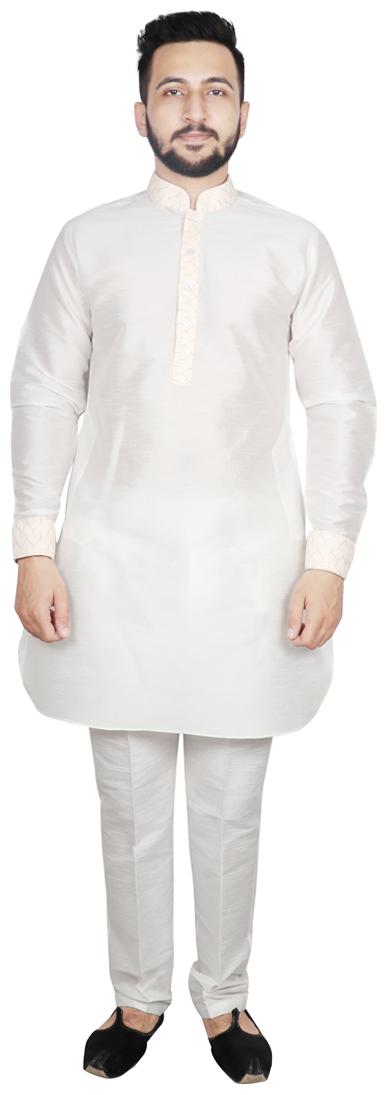 

SG RAJASAHAB Pathani Kurta with pant For Men White