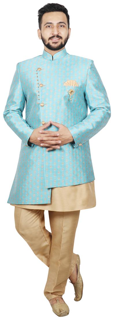 

SG RAJASAHAB Kurta pent with Indo For Men - Blue