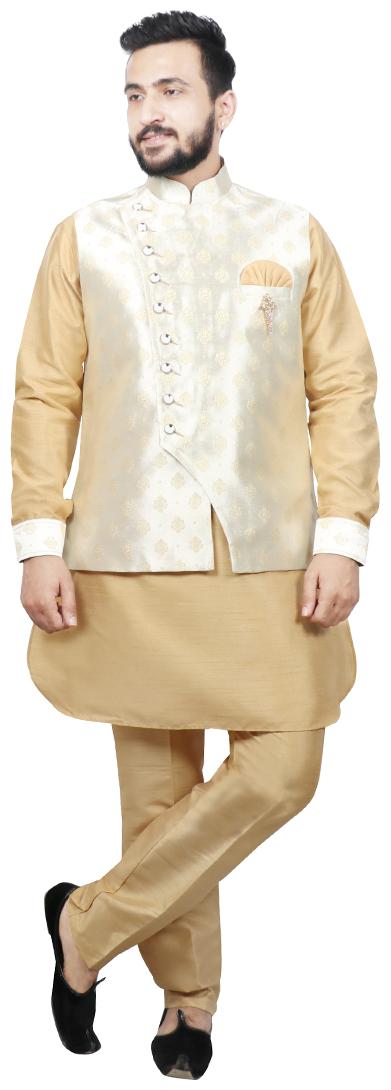 

SG RAJASAHAB Pathani Kurta pent with Jacket Set For Men Gold