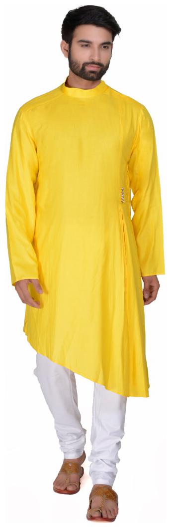 

SGLEEMAN Partywear Summer Stylish Kurta With Churidar Pajama embellished Brooch Round Neck Cotton Fabrics