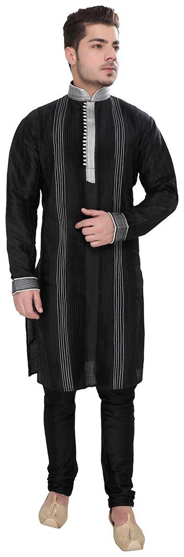 

SGLEEMAN Partywear Summer Kurta with Churidar Pajama Standard Neck Row Silk Fabrics