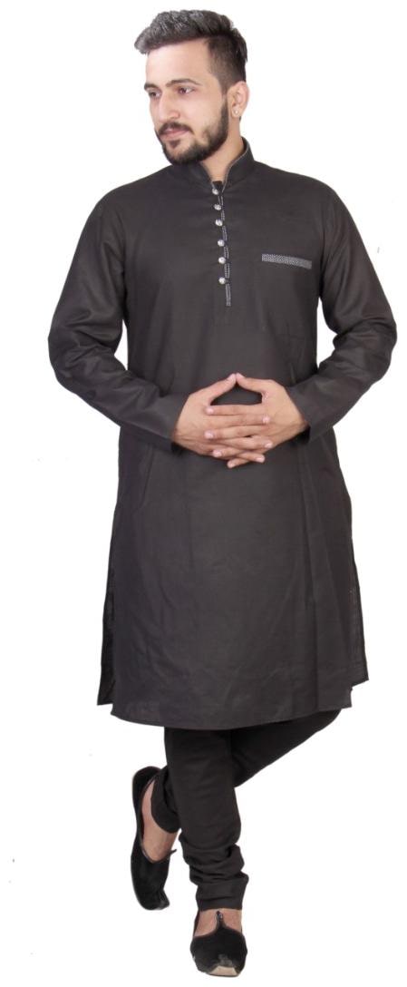 

SGLeeman Partywear Summer Black Kurta Pajama Poyester Fabrics
