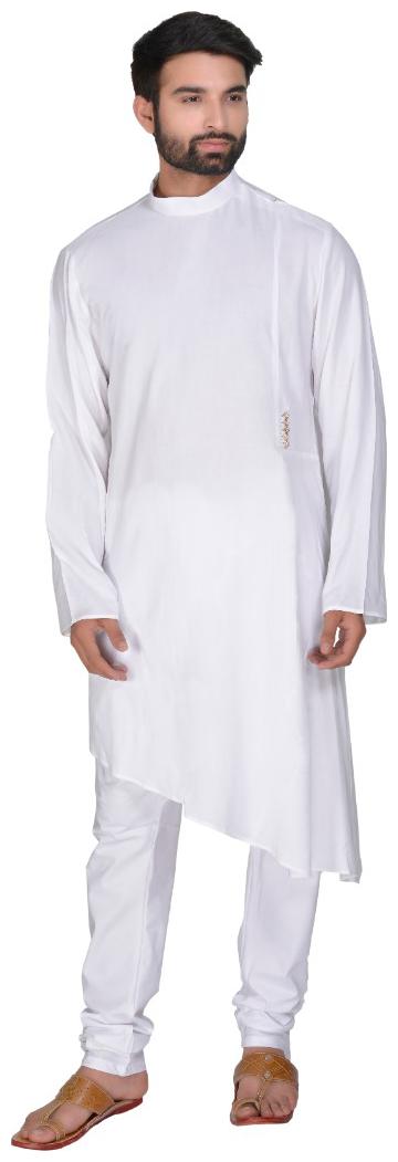 

SGLEEMAN Partywear Summer Stylish Kurta With Churidar Pajama embellished Brooch Round Neck Cotton Fabrics