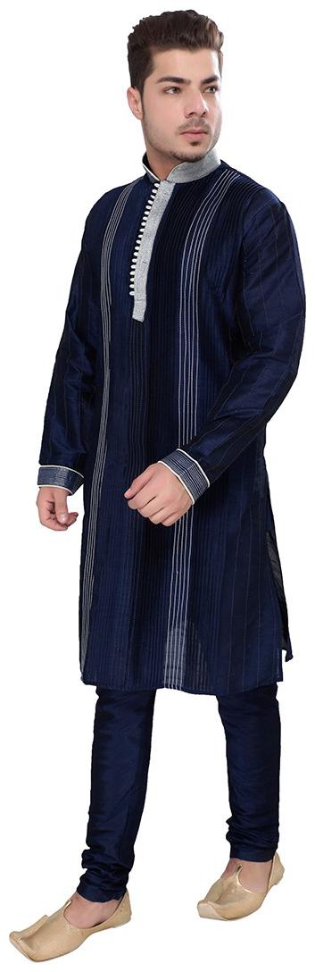 

SGLEEMAN Partywear Summer Kurta with Churidar Pajama Standard Neck Row Silk Fabrics