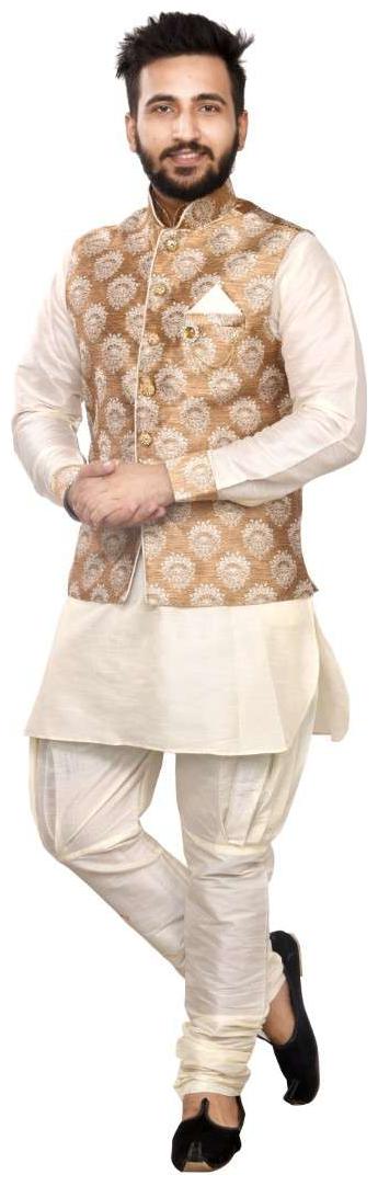 

SGPartywear Pathani Baloon With Stylish Waish Coat Fancy Button and Embellished With Stylish Brooch Duppin Fabrics