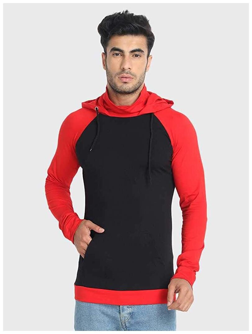 

SH Sky Harboar Men Red Black Hooded Hoodie