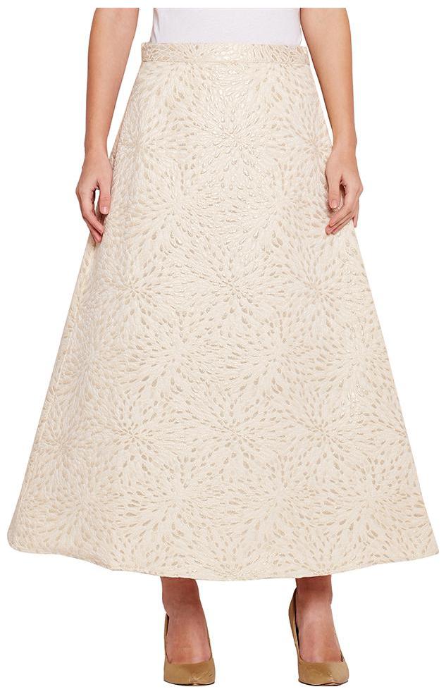 

OXOLLOXO Solid A-line skirt Maxi Skirt - White