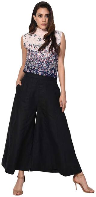 Shararat Nights Stylish Solid Kali Palazzo Readymade Regular Fit Cotton Palazzo Pants/Palazzo For Girls / Ladies / Women