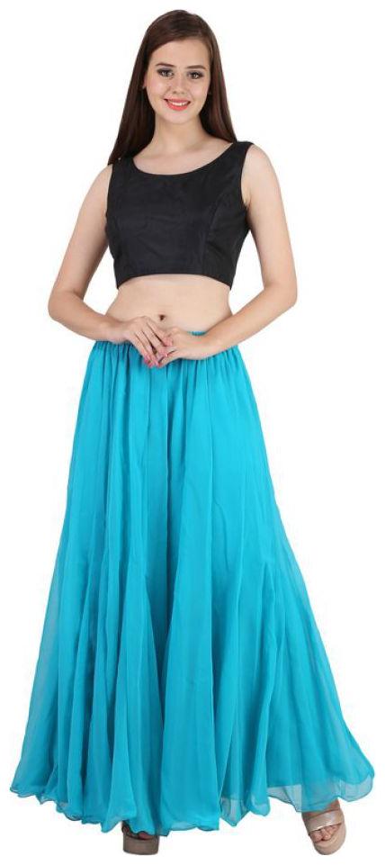 

SHARARAT NIGHTS Blue Solid Straight Palazzo