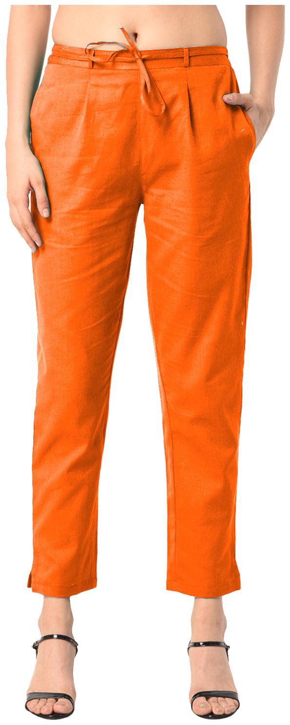 

Shararat Women Orange Narrow fit Regular trousers