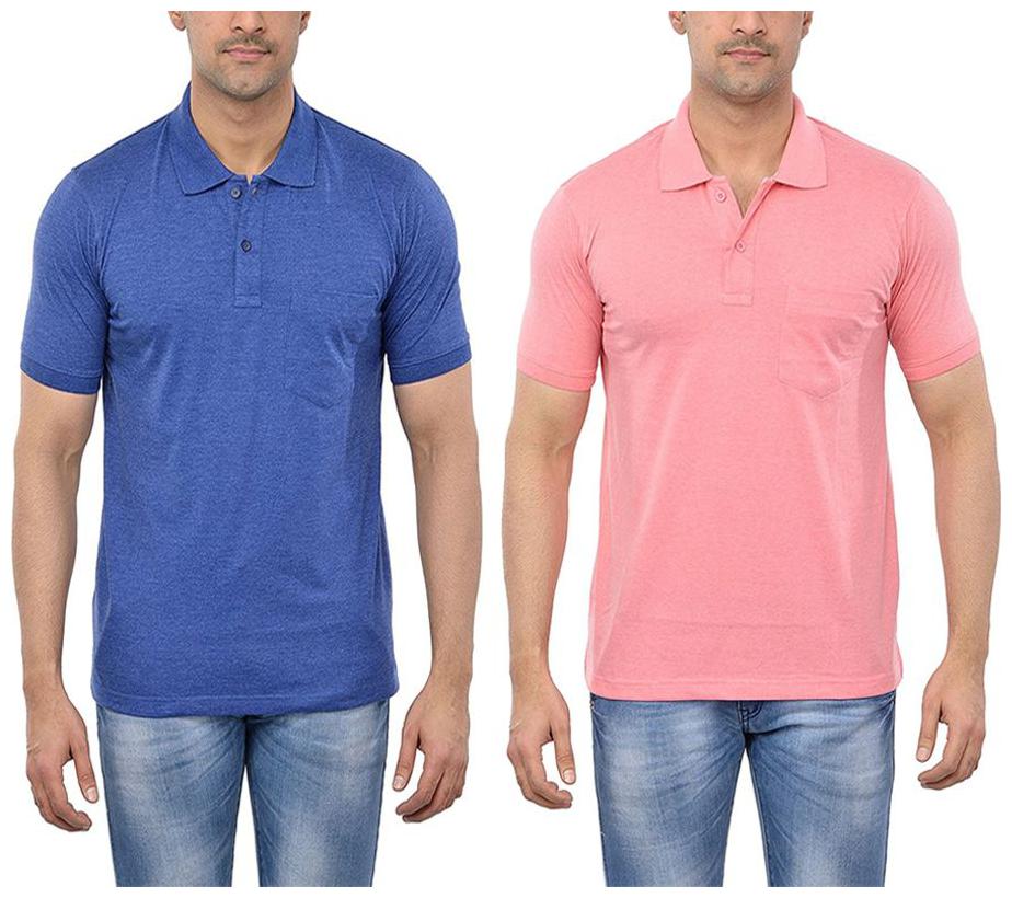 

SHARE Men Multi Regular fit Cotton Polo collar T-Shirt - Pack Of 1