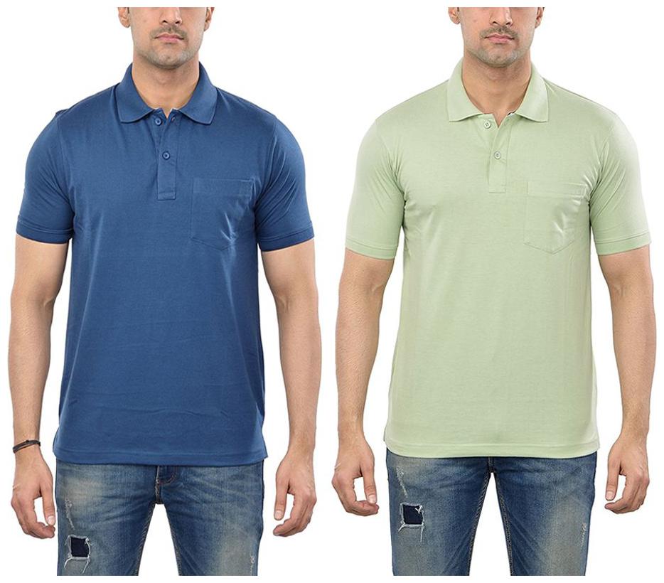 

SHARE Men Multi Regular fit Cotton Polo collar T-Shirt - Pack Of 1