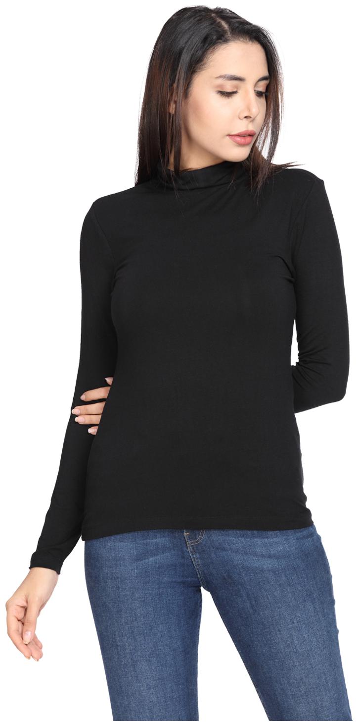 

SharkTribe Women Solid Regular top - Black