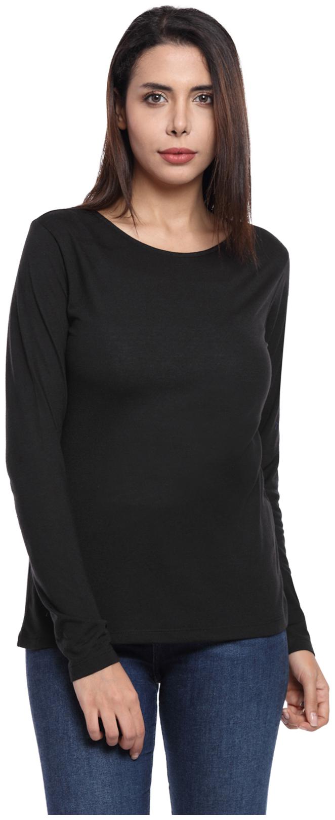 

SharkTribe Women Solid Regular top - Black