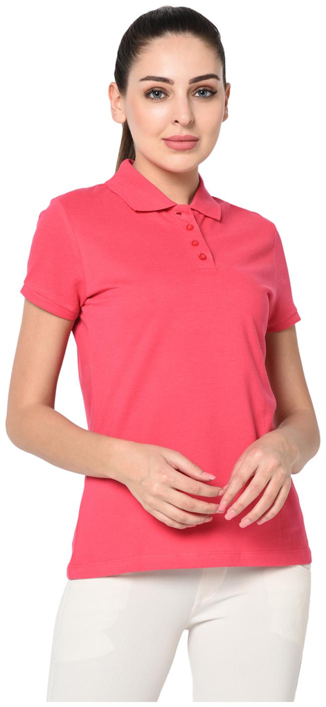 

SharkTribe Women Solid Half Sleeves Regular Fit T Shirt (Pink)
