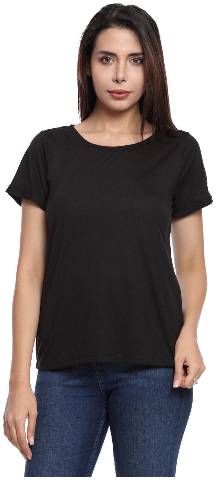 

SharkTribe Women Solid Regular top - Black