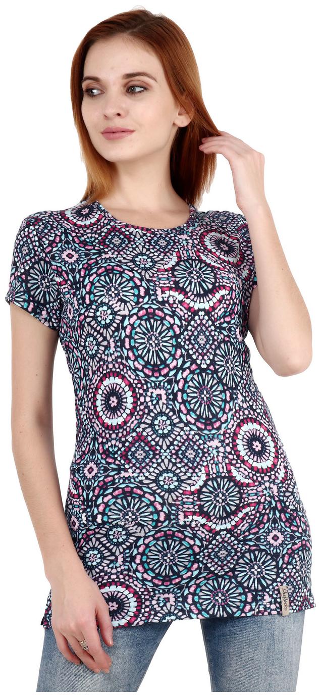 

Shellocks Women Multi Regular fit Round neck Cotton T shirt