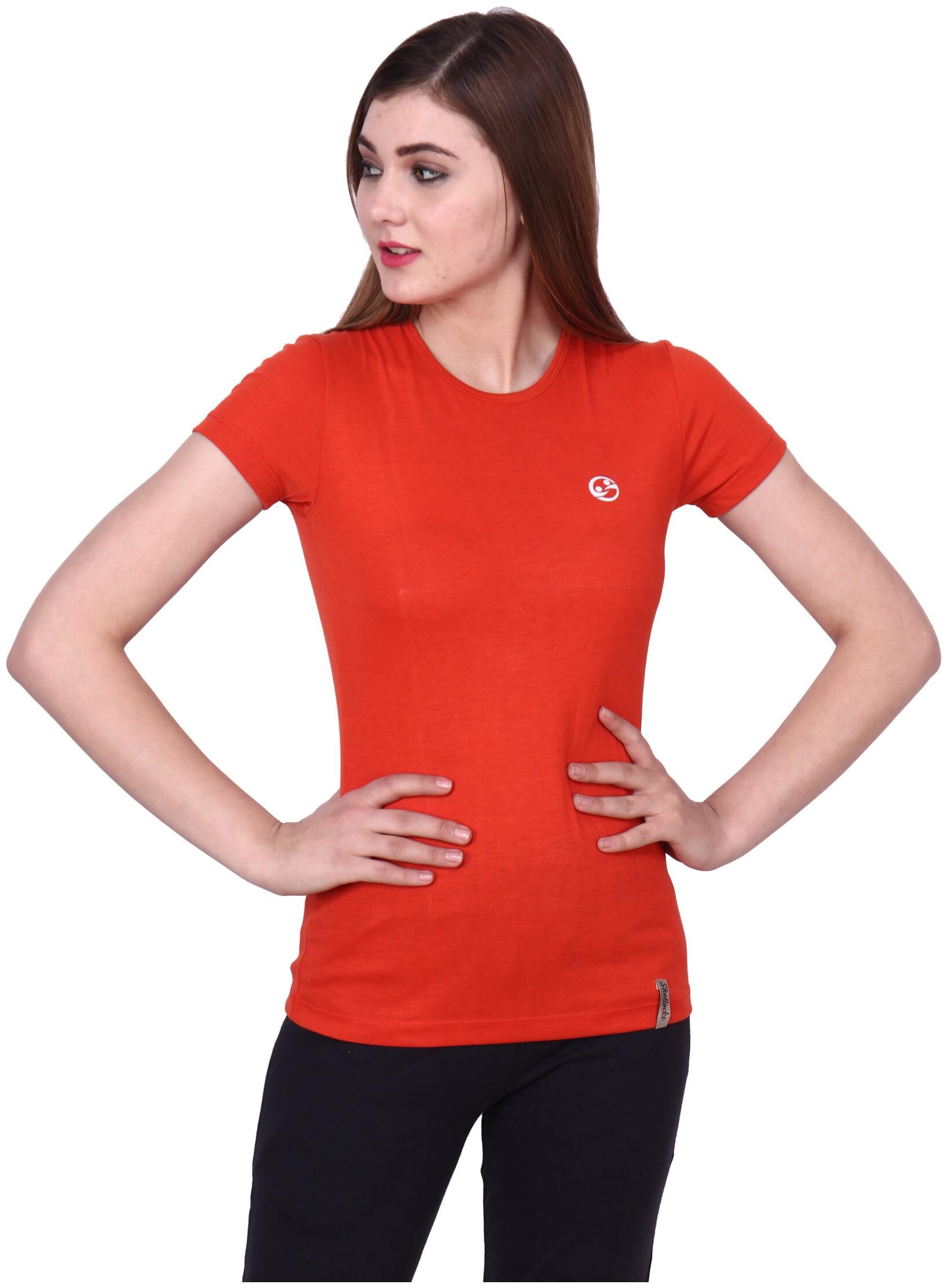 

Shellocks Women Solid Sports T-Shirt - Red