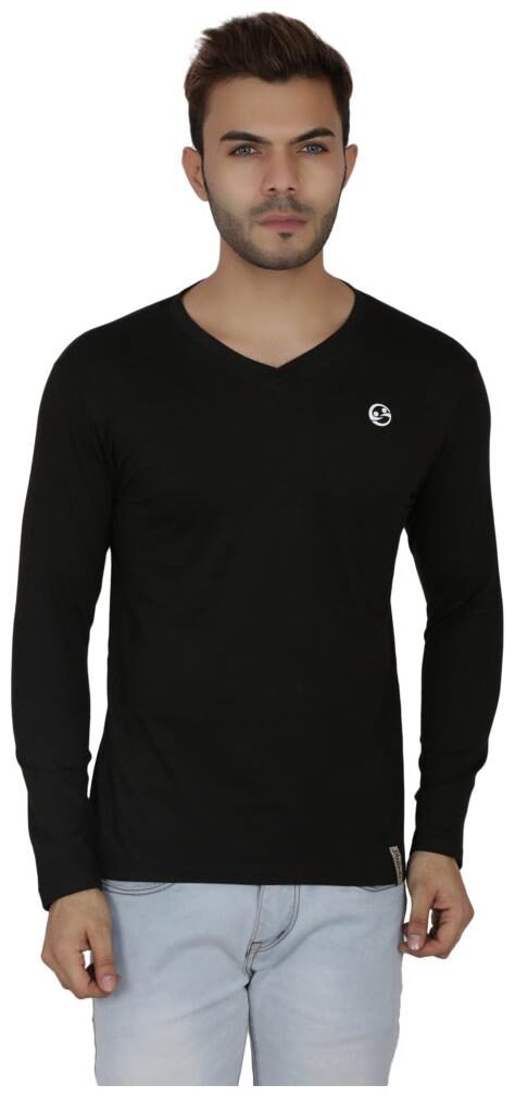 

Shellocks Men Black Regular fit Cotton V neck T-Shirt - Pack Of 1