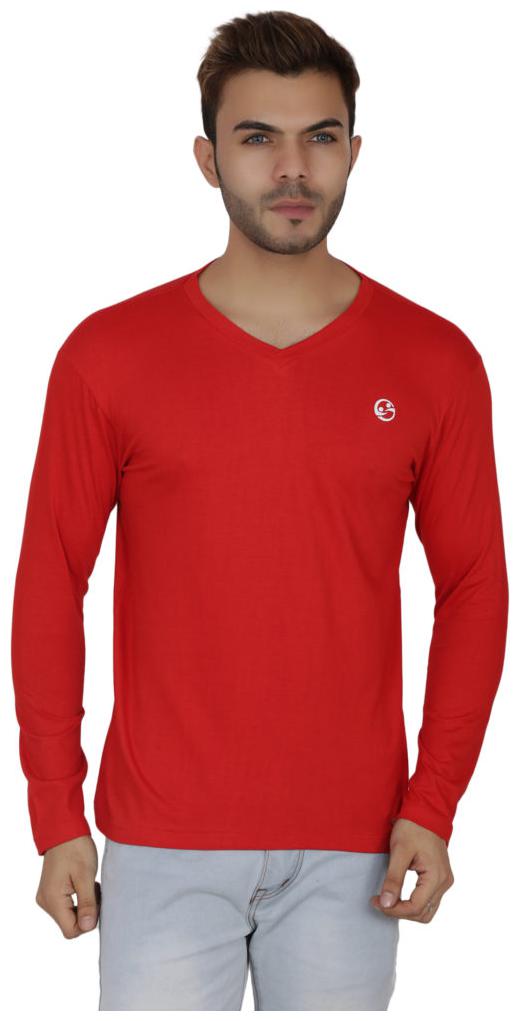 

Shellocks Men Red Regular fit Cotton V neck T-Shirt - Pack Of 1