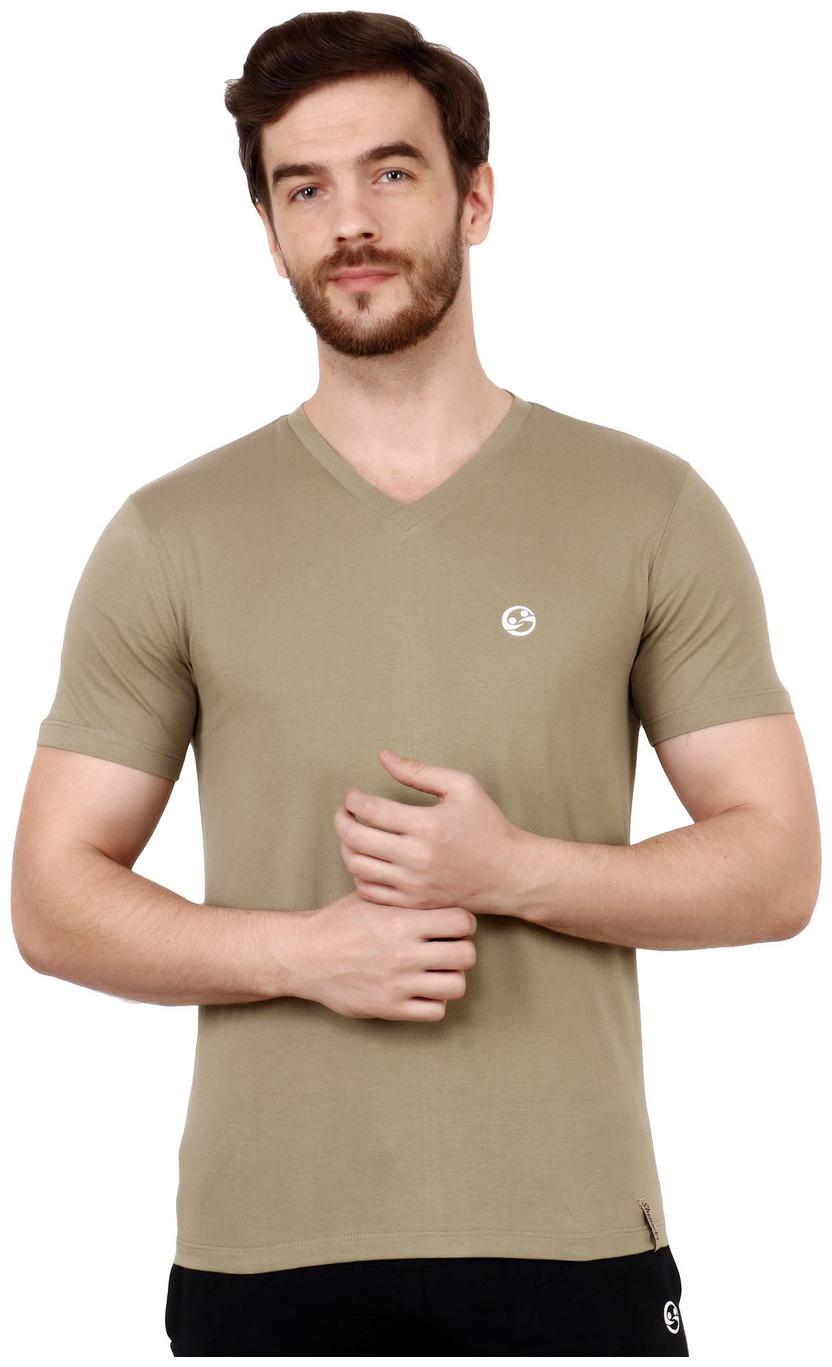 

Shellocks Men Green Regular fit Cotton V neck T-Shirt - Pack Of 1