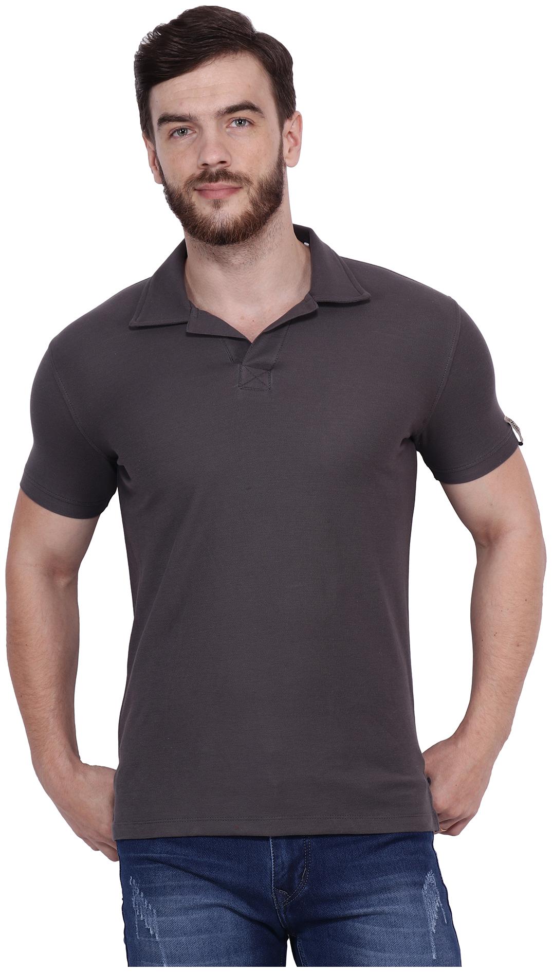 

Shellocks Men Grey Regular fit Cotton Polo collar T-Shirt - Pack Of 1