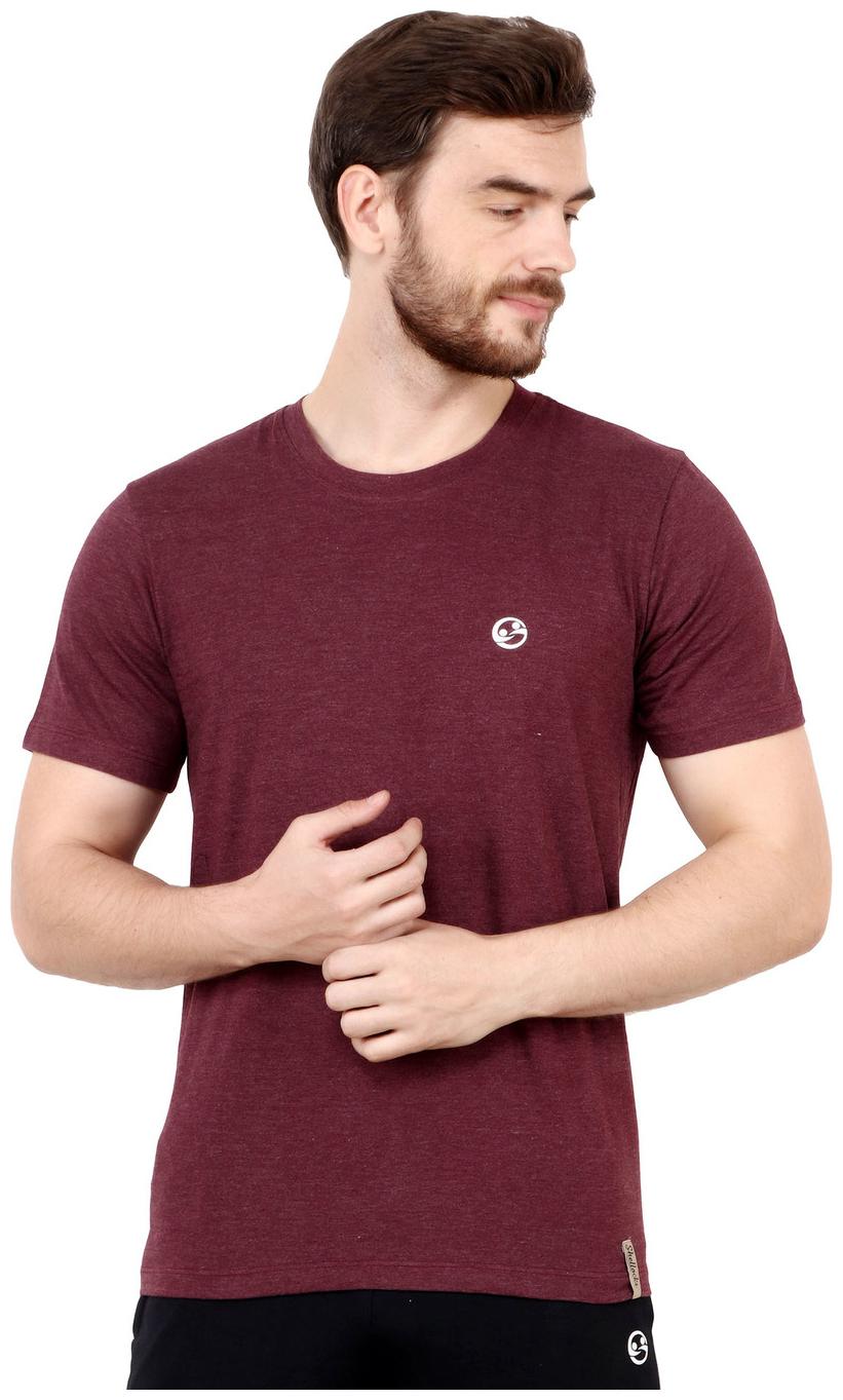 

Shellocks Men Maroon Regular fit Cotton Round neck T-Shirt - Pack Of 1