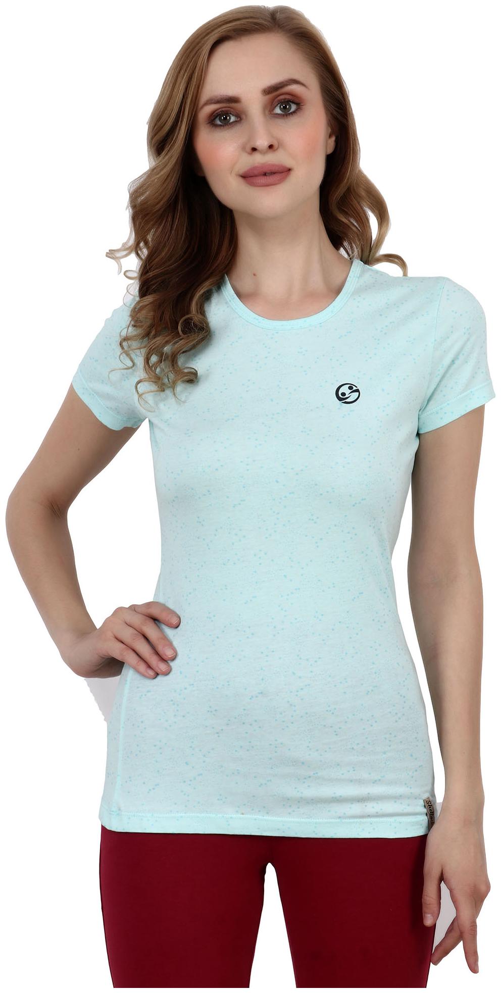 

Shellocks Women Turquoise Regular fit Round neck Cotton T shirt