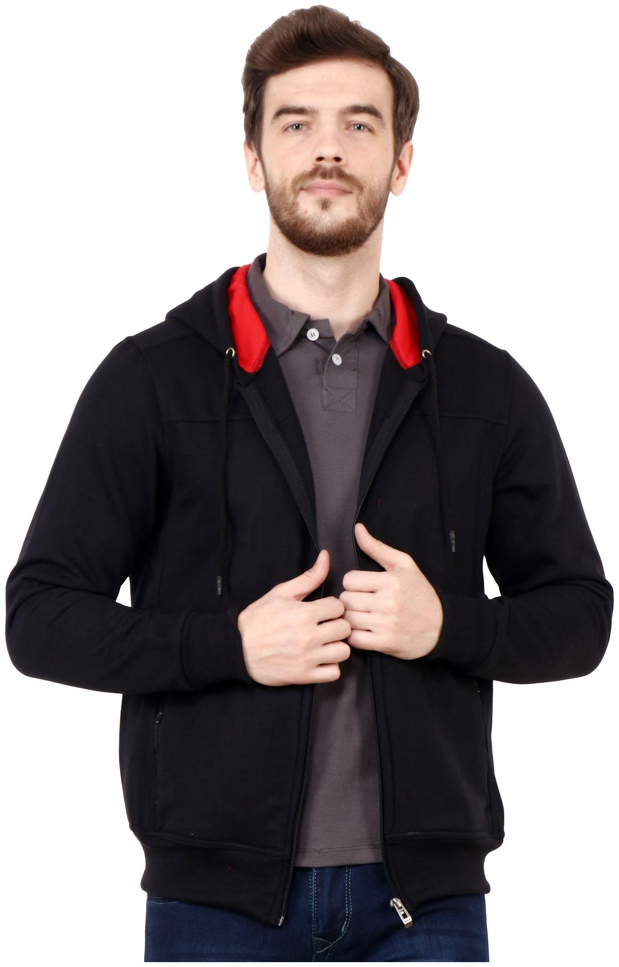 

Shellocks Men Black Hooded Sweatshirt