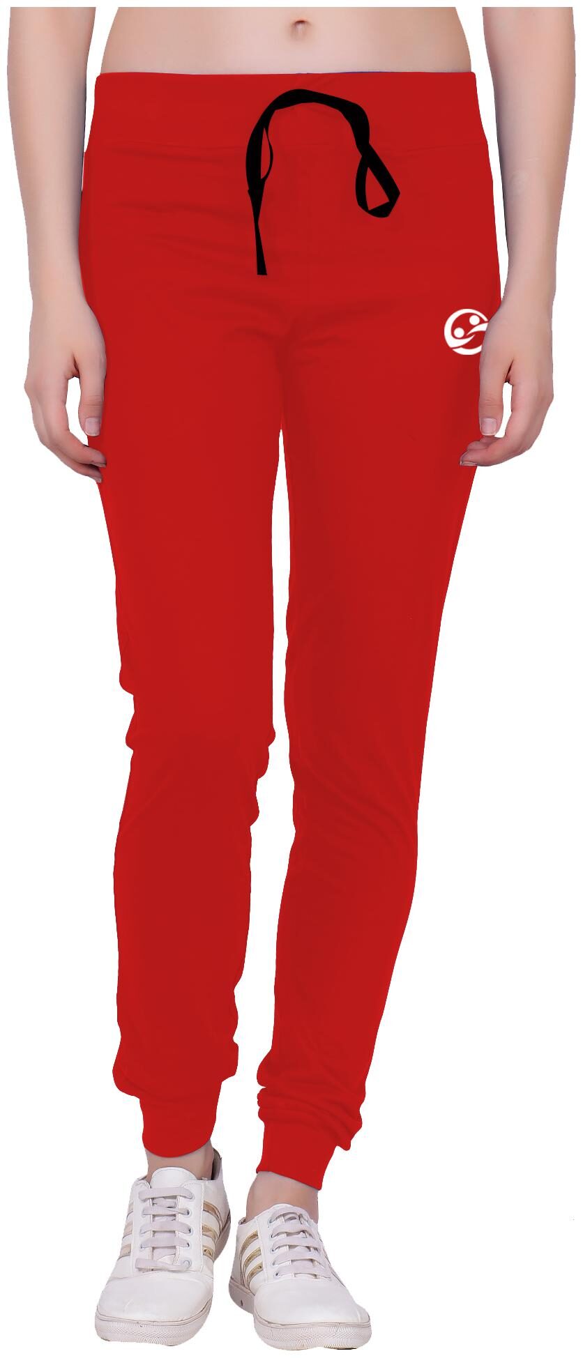 

Shellocks Solid Cotton Hosiery Red Women Joggers with Bottom Rib
